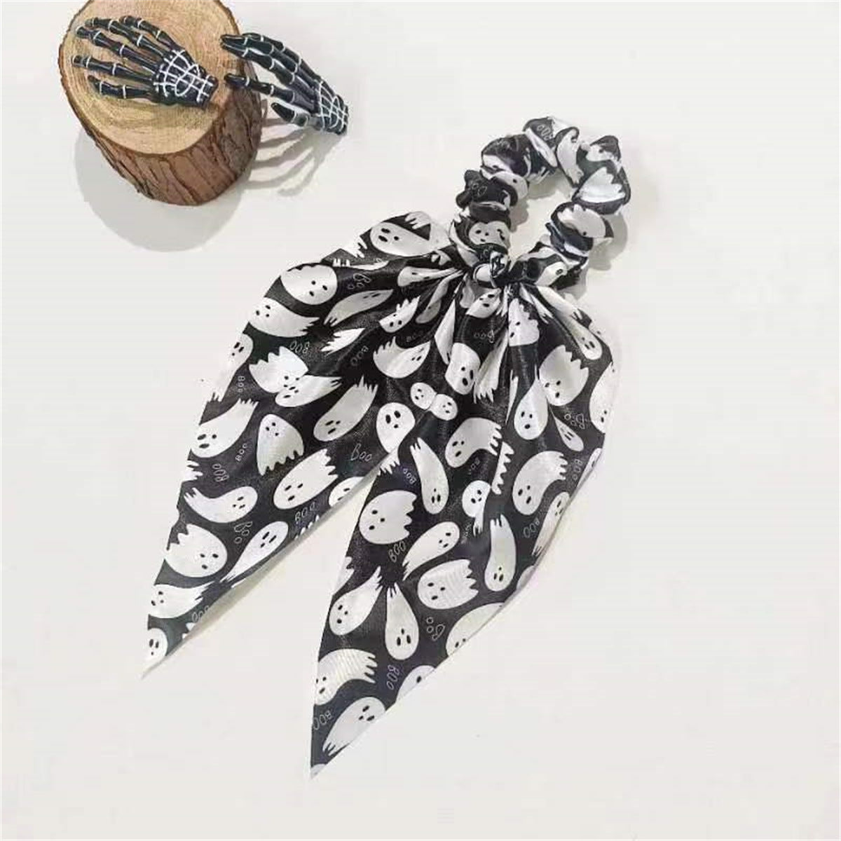 Wholesale Halloween Funny Ghost Skull Pumpkin Versatile Fabric Ribbon Scarf Headband